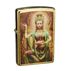 Zippo In Hình Vị Nữ Thần Tay Cầm Sen ZN273