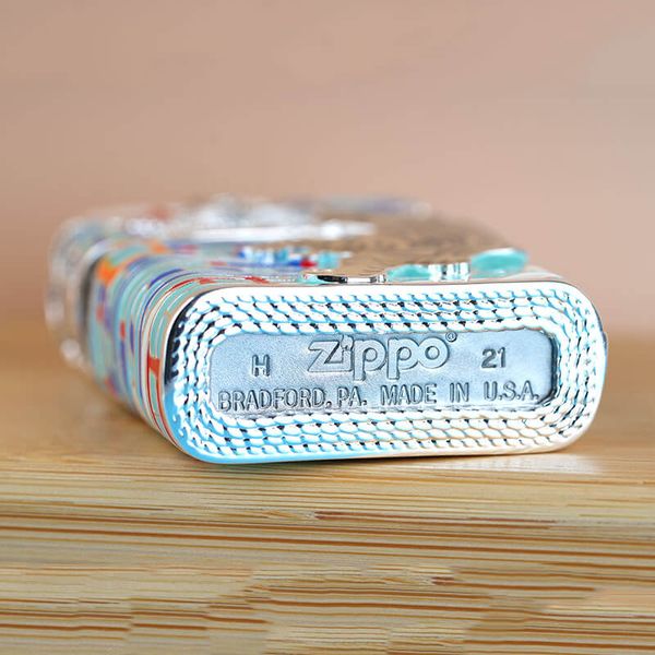 Zippo Bọc Lưới Mạ Vàng Chủ Đề Chúa Sơn Lâm Rời Núi ZN189