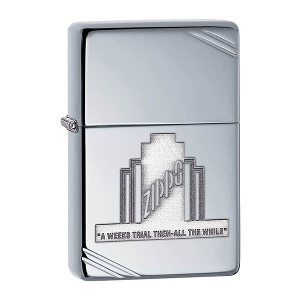 Zippo Tái Bản 1937 Vintage Chặt Góc Khắc A Weeks Trial Z400