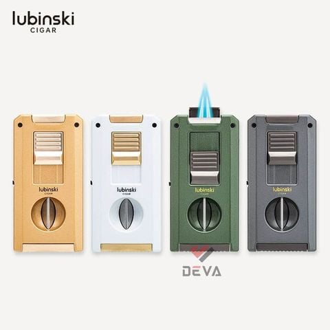 Bật lửa Lubinski khò 2 tia kèm dao kép và đục Cigar YJA-10070