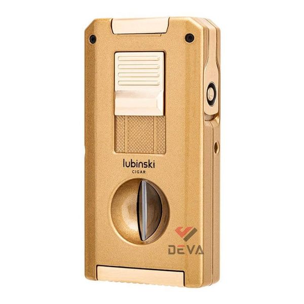 Bật lửa Lubinski khò 2 tia kèm dao kép và đục Cigar YJA-10070