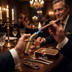 Bật lửa gas Jobon khò 3 tia kèm que xiên và đục Cigar chuyên dụng ZB 506