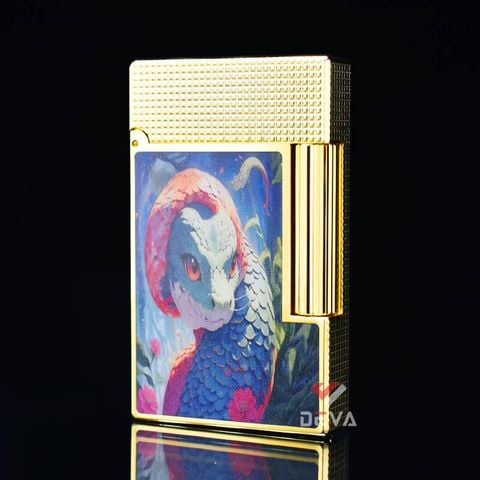Tìm Bật lửa ST Dupont Sơn Mài Chủ Đề Rắn Thần Nắp Vân Kim Cương D170