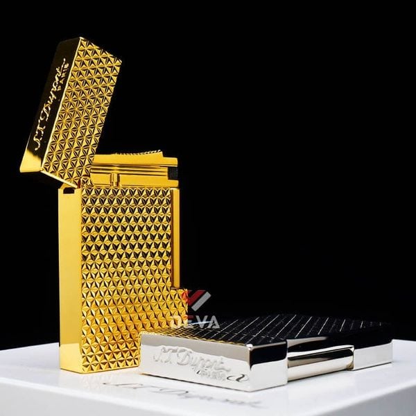 ST Dupont Hồng Kông Khắc Nổi Họa Tiết Kim Cương Vân Tam Giác 3D D184