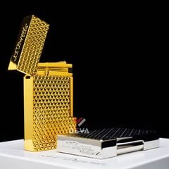 ST Dupont Hồng Kông Khắc Nổi Họa Tiết Kim Cương Vân Tam Giác 3D D184