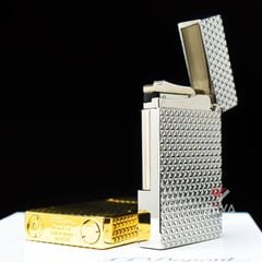 ST Dupont Hồng Kông Khắc Nổi Họa Tiết Kim Cương Vân Tam Giác 3D D184