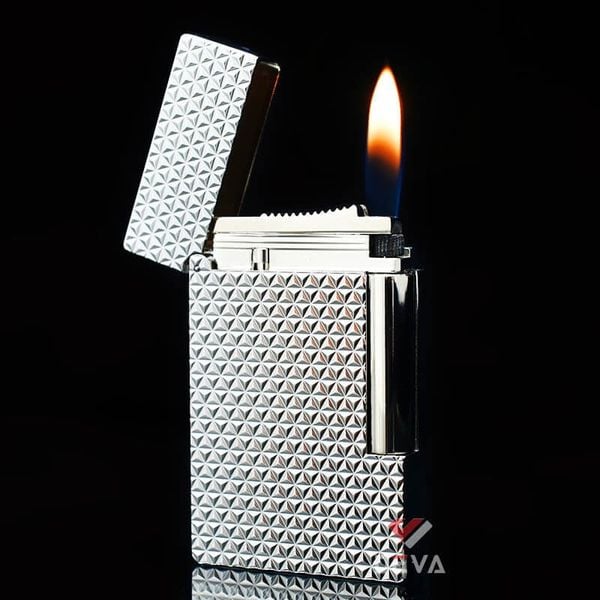 ST Dupont Hồng Kông Khắc Nổi Họa Tiết Kim Cương Vân Tam Giác 3D D184