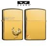 Bật lửa xăng đá chính hãng Zorro  ốp Emblem hình 12 con giáp mạ vàng 24K Z2-1099