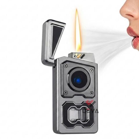 Bật lửa xăng Honest đánh lửa điện cảm ứng có ô cửa quan sát BCZ868