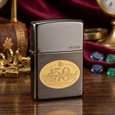 Zippo 2002 Anheuser-Busch 150th Anniversary – Bản Kỷ Niệm 150 Năm – Mạ Vàng Gold Plated C40