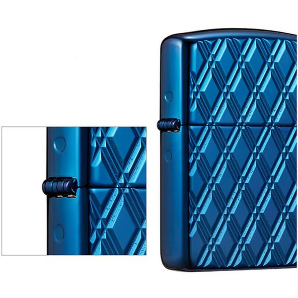 Zippo Armor Xanh Vân Kim Cương 3D Blue Diamonds Design Z332