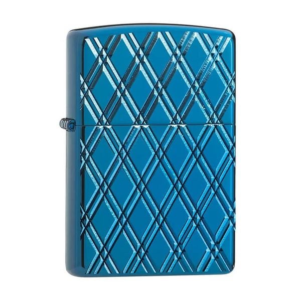 Zippo Armor Xanh Vân Kim Cương 3D Blue Diamonds Design Z332