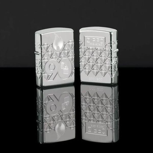 Bật Lửa Zippo 90th Anniversary Sterling Silver – Bản Kỷ Niệm 90 Năm Bạc Khối Limited 900 Bản Toàn Cầu