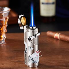 Bật lửa gas Jobon khò 1 tia kèm đục và que xiên Cigar ZB-608