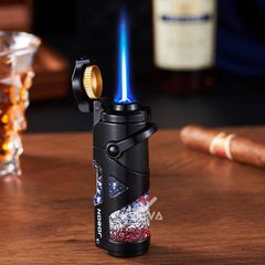 Bật lửa gas Jobon khò 1 tia kèm đục và que xiên Cigar ZB-608