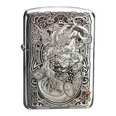 Zippo Bạc Khối Tái Bản 1941 Khắc Kỳ Lân BK38