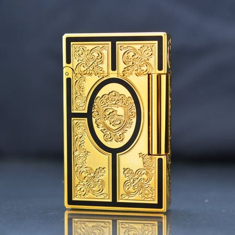 Tìm mua ở đâu được Set quà tặng Bật lửa ST Dupont viền sơn mài đen hoa