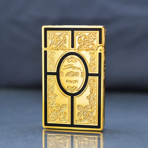 Set Quà Tặng Bật lửa ST Dupont sơn mài hoa văn cổ điển D214