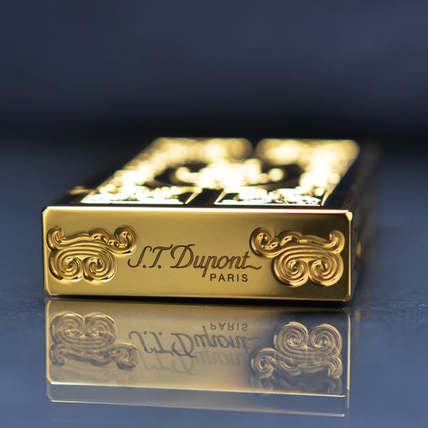 Set Quà Tặng Bật lửa ST Dupont sơn mài hoa văn cổ điển D214