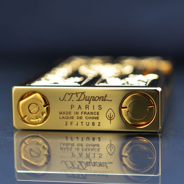 Set Quà Tặng Bật lửa ST Dupont sơn mài hoa văn cổ điển D214