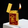 Dupont Hồng Kông 2 Lửa Sơn Mài Đỏ In Hình Rồng Vàng D2C08