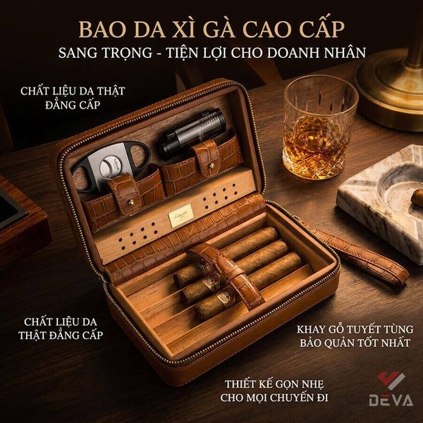 Bao 4 khay kèm bật lửa và dao cắt Lubinski YJA 60007
