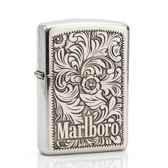 Zippo Bạc Khối Khắc Hoa Văn Marlboro BK41