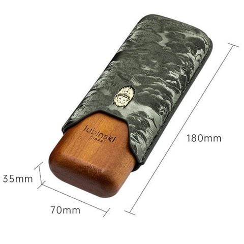 Bao da 2 điếu ống gỗ Lubinski YJA 50029