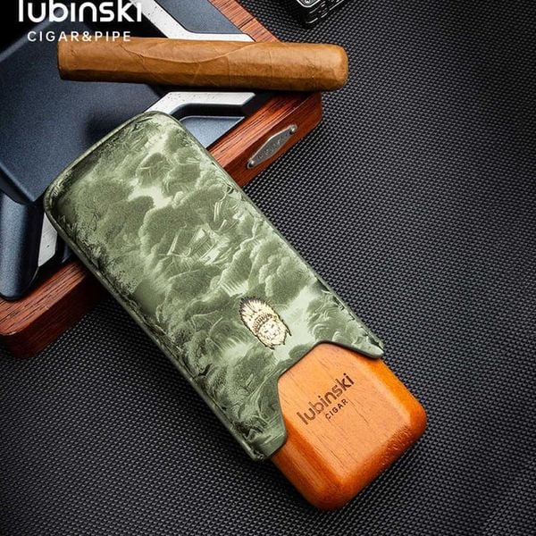 Bao da 2 điếu ống gỗ Lubinski YJA 50029