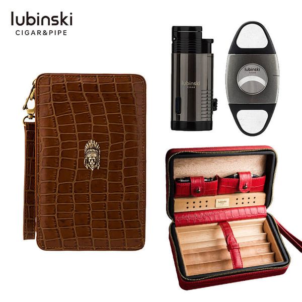 Bao 4 khay kèm bật lửa và dao cắt Lubinski YJA 60007