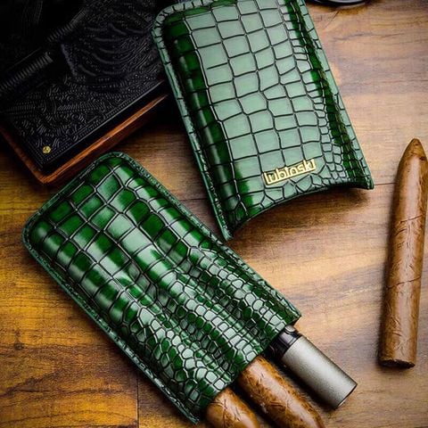 Bao da Cigar đựng 3 điếu xì gà lubinski YJA 50015