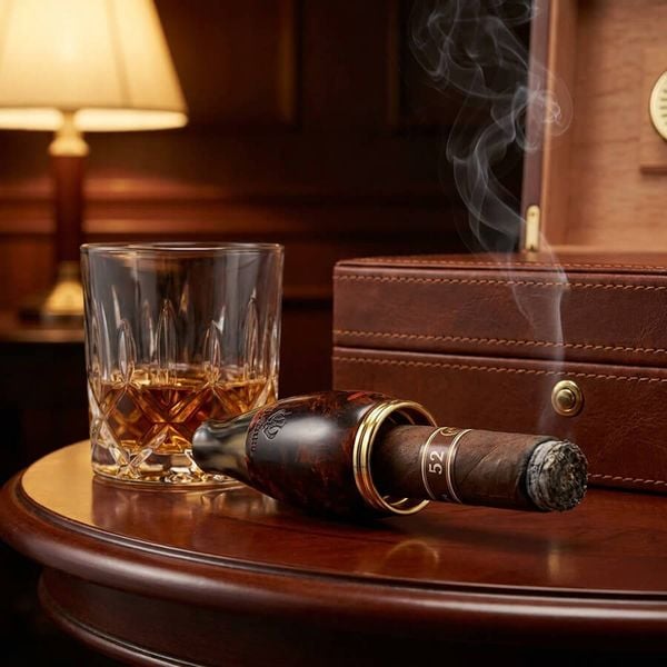 Tẩu Cigar N-Grun thân gỗ cán sừng Freesize TS10