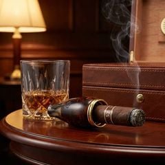 Tẩu Cigar N-Grun thân gỗ cán sừng Freesize TS10