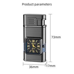 Bật lửa kèm đồng hồ và 2 chế độ lửa
