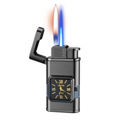 Bật lửa kèm đồng hồ và 2 chế độ lửa