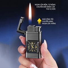 Bật lửa kèm đồng hồ và 2 chế độ lửa