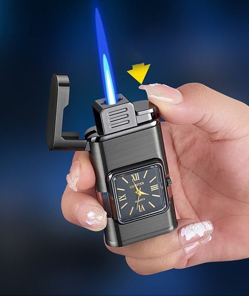 Bật lửa kèm đồng hồ và 2 chế độ lửa