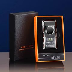 Bật lửa gas sạc điện 2 kiểu lửa đèn LED TH-633