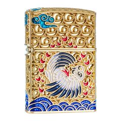 Bật lửa xăng đá Chief bọc lưới hoa văn chủ đề tiên hạc CF1260-1261