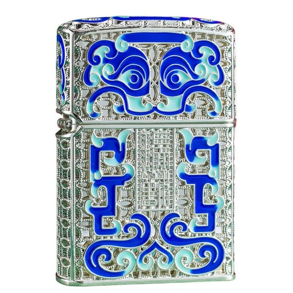 Bật lửa xăng đá Chief Bọc Vàng Hoa Văn Sơn Mài CF1256-1257