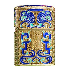 Bật lửa xăng đá Chief Bọc Vàng Hoa Văn Sơn Mài CF1256-1257