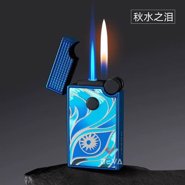 Bật lửa gas đá Jobon 2 kiểu lửa có ô cửa quan sát gas ZB-302