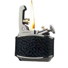 Bật lửa xăng đá Honest vỏ gỗ cao cấp đánh lửa tự động BCZ 808