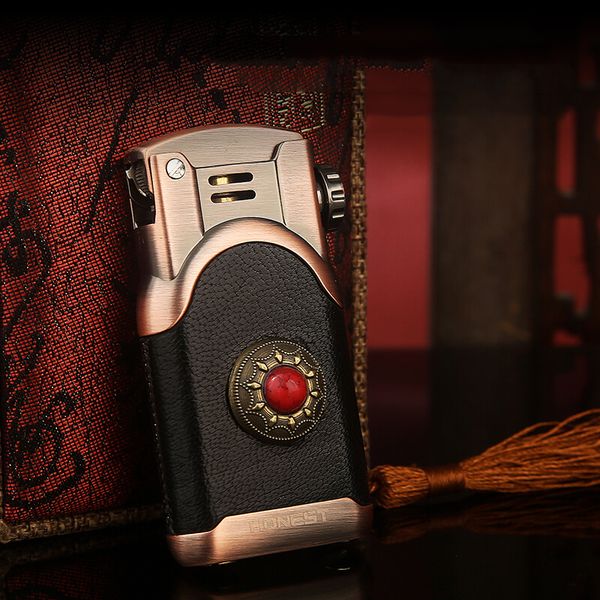 Bật lửa xăng đá Honest bọc da đính đá BCZ 786