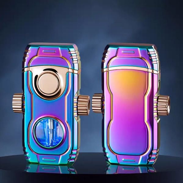 Bật lửa gas đá 2 kiểu lửa trục xoay xoay Fifget Spiner TH-638