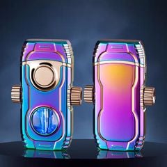 Bật lửa gas đá 2 kiểu lửa trục xoay xoay Fifget Spiner TH-638