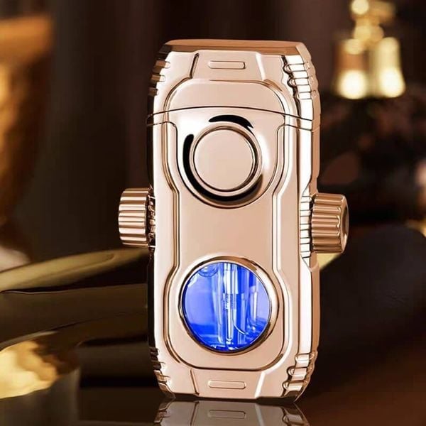 Bật lửa gas đá 2 kiểu lửa trục xoay xoay Fifget Spiner TH-638