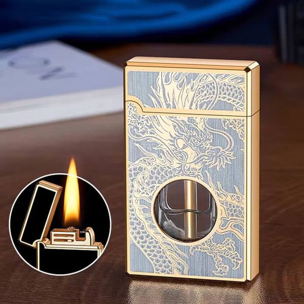 Bật lửa xăng cảm ứng điện từ bình trong suốt 8823