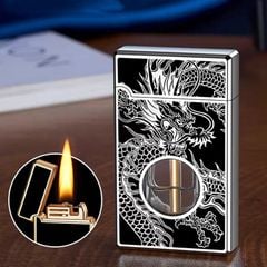 Bật lửa xăng cảm ứng điện từ bình trong suốt 8823