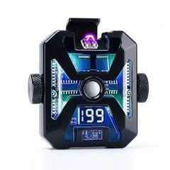 Bật lửa sạc điện 2 tia lửa chéo kèm đèn LED đa năng BLD02
